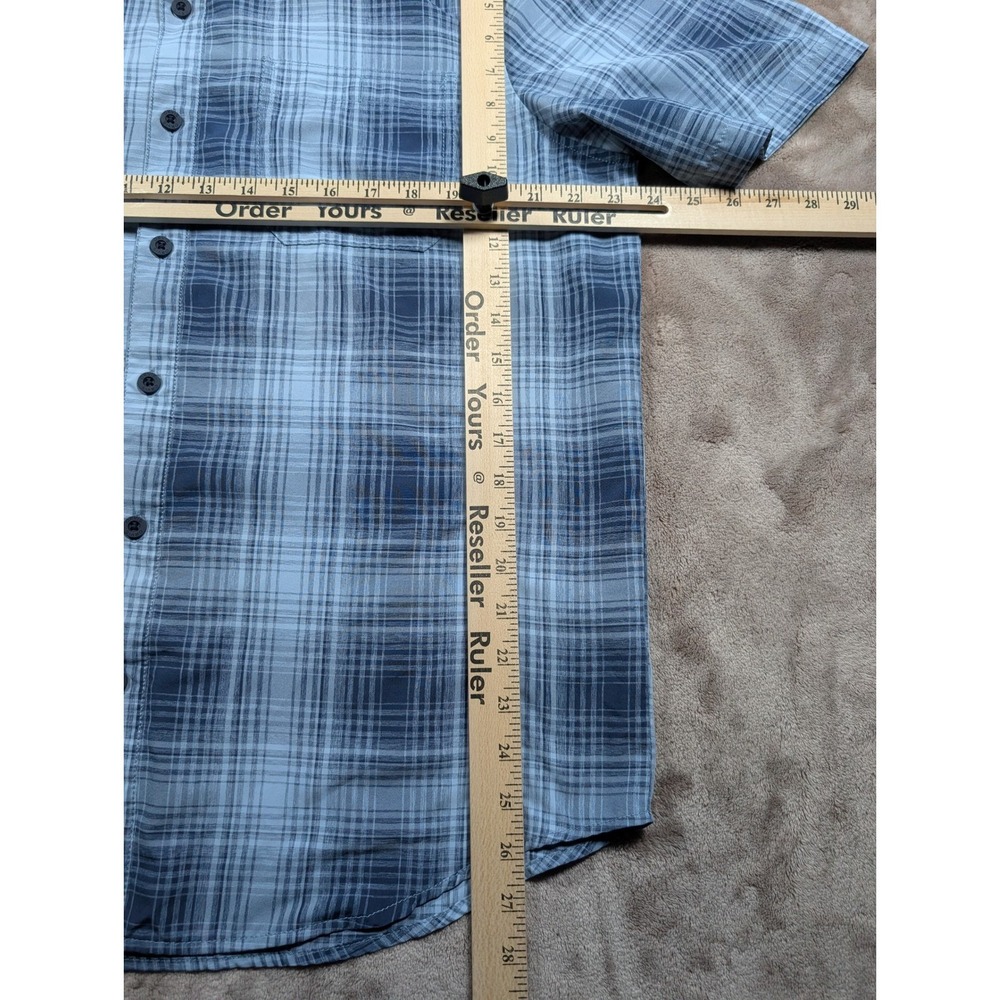 Orvis Button Front Shirt Mens Large Blue Plaid Short Sleeve Pockets 1875212 - Picture 3 of 6